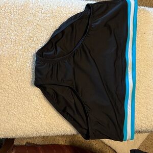 Lands' End Black and Blue One Piece Swim bottom